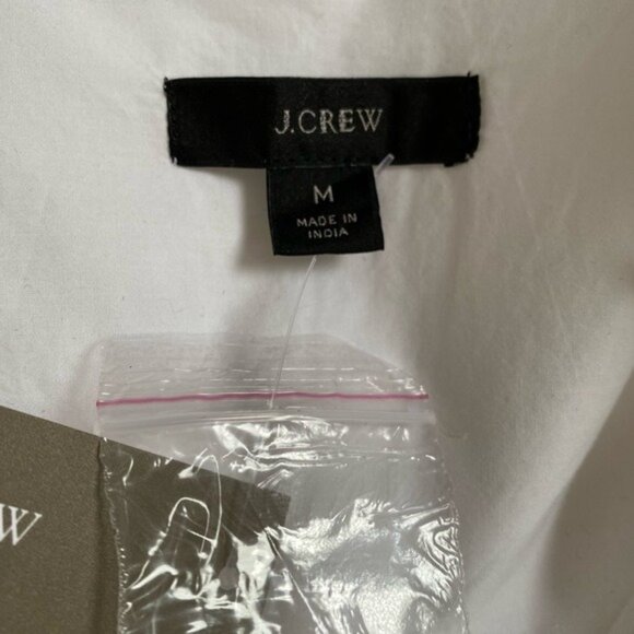 J. Crew Puff sleeve Cotton Poplin Shirtdress White Size Medium and Large NWT - Picture 12 of 16